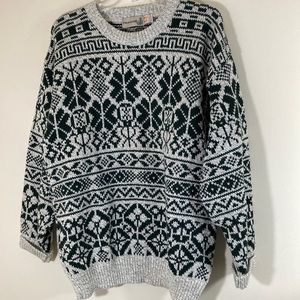 Vintage Fieldmaster Mens Snowflake Crewneck Sweater Size Medium